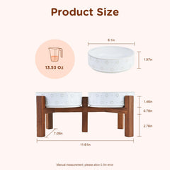 SPUNKYJUNKY acacia wood stand natural grain close-up highlights durable, stylish feeding station.