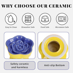 S&Q'S CERAMICS durable ceramic bowl surface resists odors and breakage.
