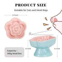 S&Q'S CERAMICS flower design pink bowl with plum blossom petals adds decorative mealtime flair.
