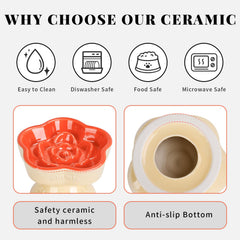 S&Q'S CERAMICS stable heavy ceramic bowl minimizes tipping during feeding.