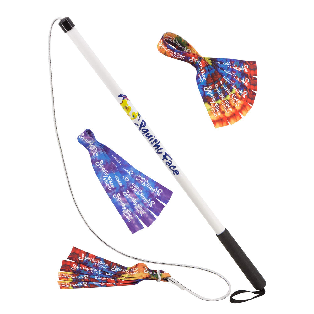 Squishy Face Studio Flirt Pole V2 36-inch dog exercise pole for interactive play and training.