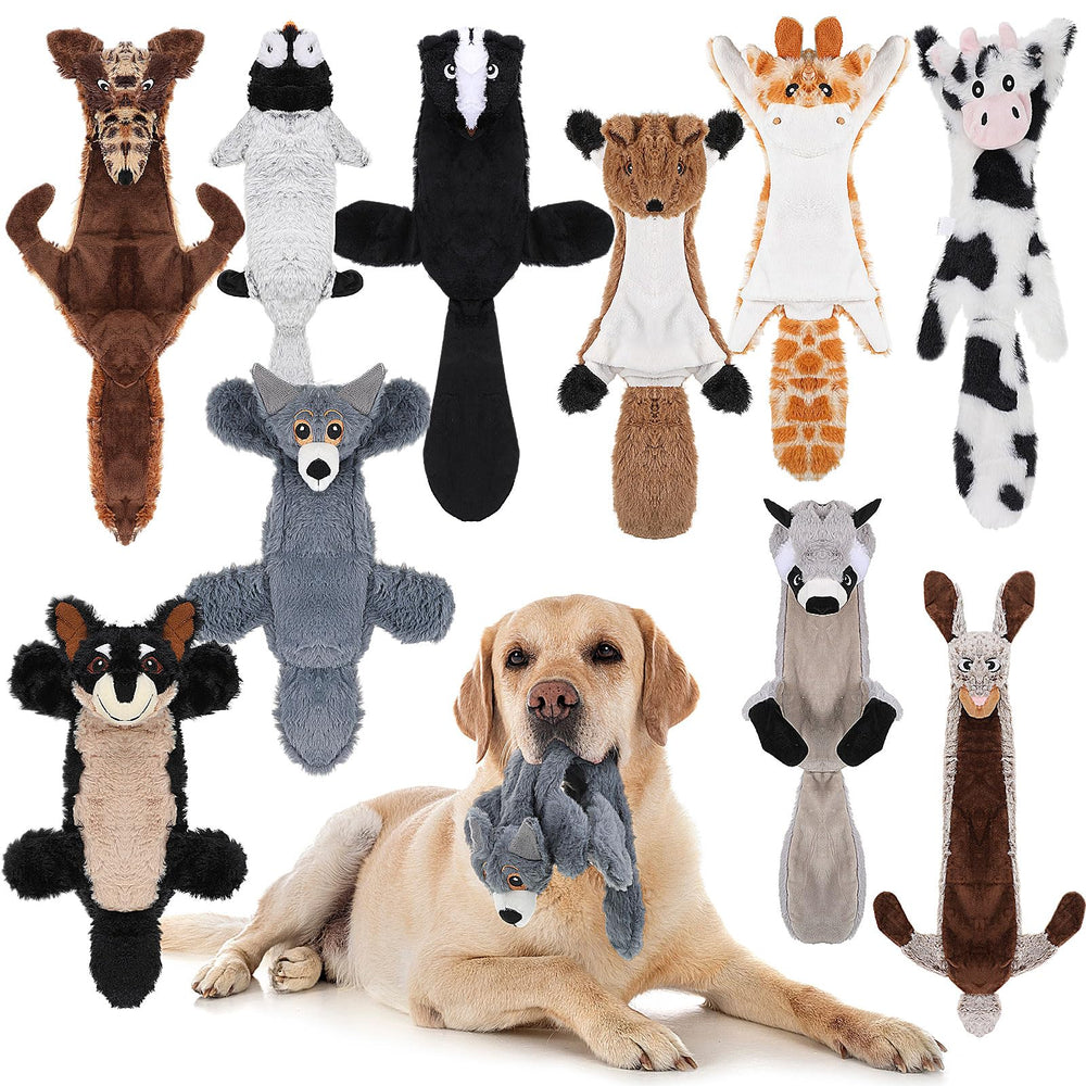 Sratte soft dog squeaky toy giraffe for interactive play and teething relief