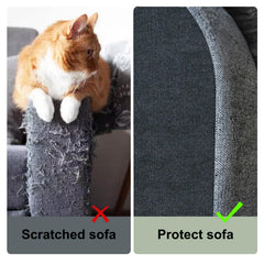 SREBAY cat scratching mat cutting scene shows trimming to fit furniture.