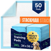 Stack Man dog pads 34x36 with a quick-dry surface for efficient potty training.