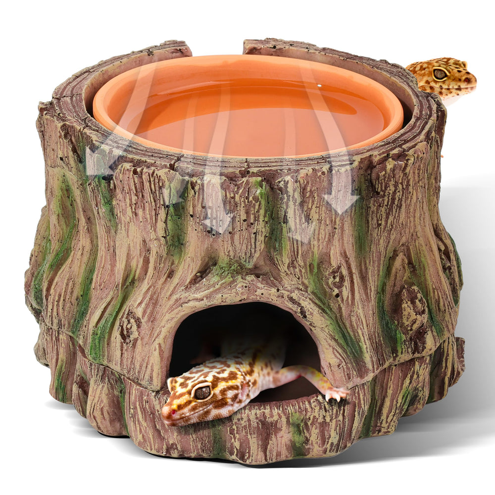 Stackoria 3-in-1 reptile hide cave secure retreat for small reptiles