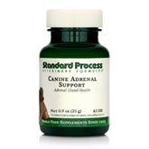 Standard Process Canine Adrenal Support powder bottle shown for easy daily dosing.