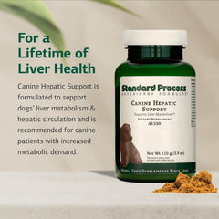 Standard Process Canine Hepatic Support being dispensed for accurate dog dosing.