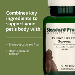 Standard Process Canine Hepatic Support small scoop illustrating precise dosing for small dogs.