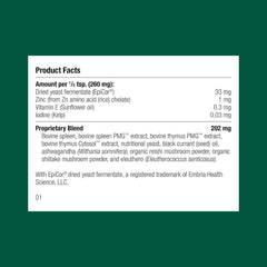Standard Process Canine Immune System Support pouring into bowl during mealtime; easy mix for daily dosing