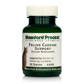 Standard Process Feline Cardiac Support bottle front for heart health-focused cat care.