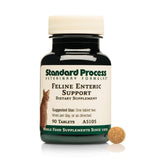 Standard Process Feline Enteric Support tablets shown for easy administration and digestive support.