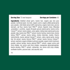 Standard Process Inc. Canine Whole Body Support powder scoop for easy daily dosing.