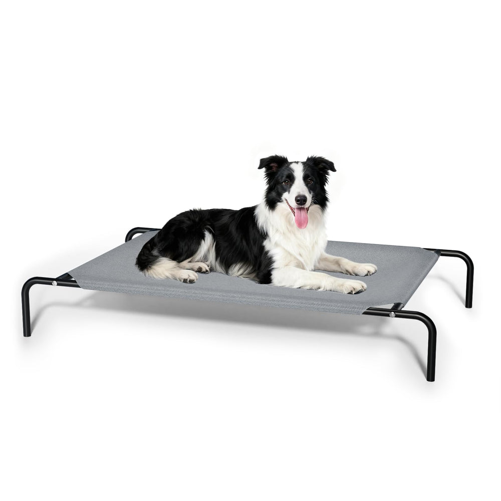 STARLATTA elevated dog bed front view with breathable mesh for year-round comfort