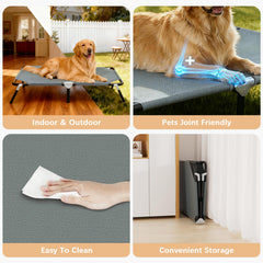 STARLATTA elevated outdoor dog bed portable design for camping and weekend getaways