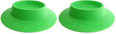 STAYbowl large green front view keeps kibble tidy for multiple tiny pets.