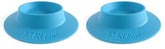 STAYbowl sky blue large tip-proof bowl front view for mess-free feeding