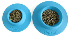 STAYbowl sky blue large tip-proof bowl top view showcasing opening