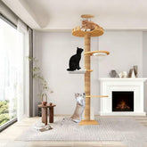 Stcyutdaa floor-to-ceiling cat tree height adjustment enables easy fit in varied ceiling heights