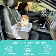 Stella and Bear dog car seat water-resistant-bottom protects car interior.