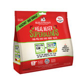 Stella & Chewy's duck meal mixer topper bag highlights high-protein, grain-free nutrition for dogs