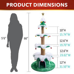Stephan Roberts Cat Christmas Tree Base Plush Condo provides a private nap retreat