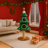 Stephan Roberts cat Christmas tree front view showcases festive multi-level play and Alpine 52h style.