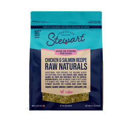 Stewart Raw Naturals freeze-dried dog food bag with chicken and salmon supports complete nutrition