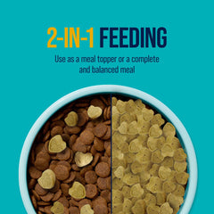 Stewart Raw Naturals rehydrated dog food in a bowl showing complete meal texture