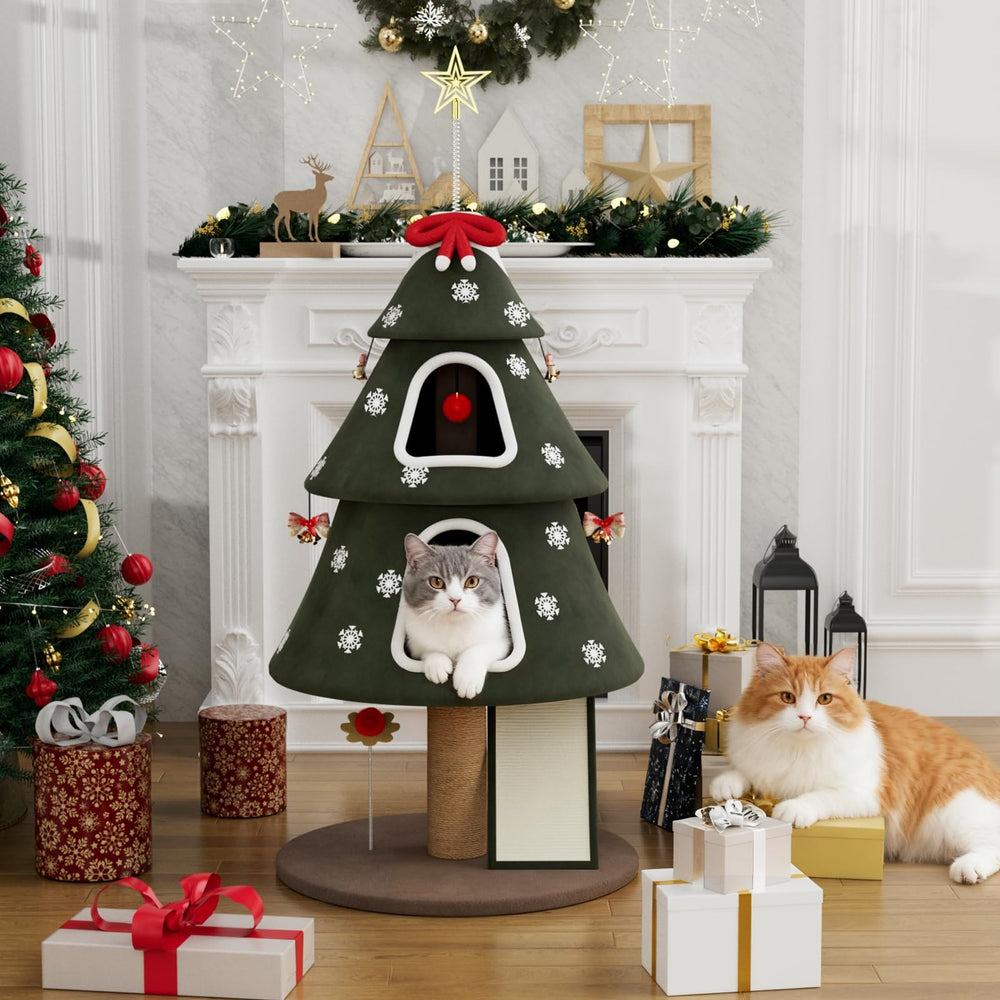 STILLCOVE christmas-cat-tree-topper brightens the room with festive charm.