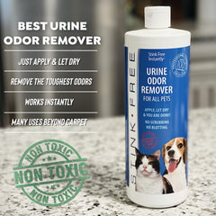 Stink Free Urine Odor Remover applied on carpet to neutralize odors
