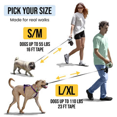 StitchLeash ergonomic anti-slip handle offers comfortable grip during long strolls.