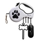 StitchLeash retractable leash white angle view for compact, controlled walks with small to medium dogs.