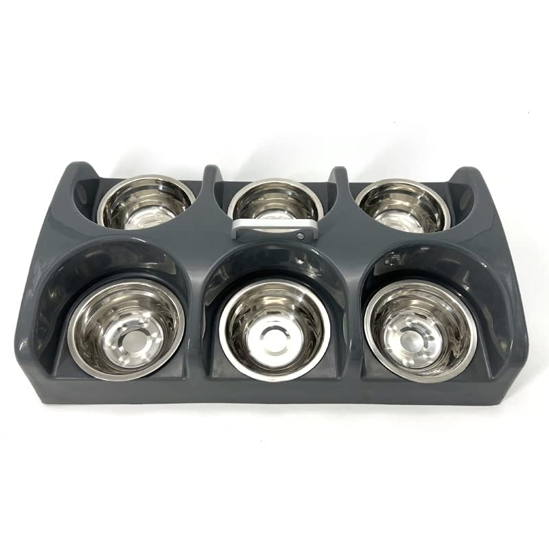 STKBES Puppy Feeding System 6-puppy bowl station keeps mealtimes organized.