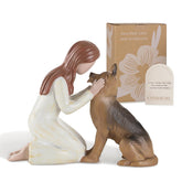 Storieme German Shepherd figurine front view for a lasting dog memorial.