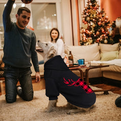Stpiatue dog hoodie brushed fleece interior for soft warmth and comfort.
