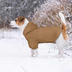 Stpiatue fuzzy dog sweater Coffee-L hoodie interior plush for cozy comfort.