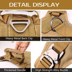 Stpiatue tactical dog harness padded handle enabling easier control during walks.