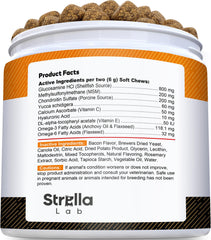 STRELLALAB bacon-flavor packaging: USA-made quality