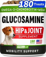 STRELLALAB dog-glucosamine-chews-pb-flavor support mobility during daily activities.