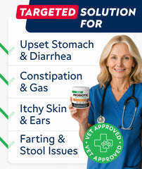 STRELLALAB Dog Probiotics Chews jar-front indicates a 180-count supply for long-term use.