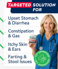 StrellaLab Dog Probiotics Treats jar-front shows 120 chews per bottle for value.