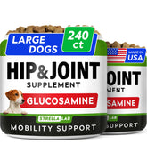 STRELLALAB glucosamine dog chews with bacon flavor support daily mobility.