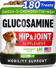 STRELLALAB glucosamine dogs-chews bottle supports mobility