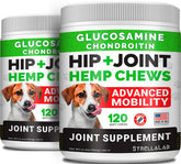 STRELLALAB large-breed hemp joint chews bottle promotes daily joint support.