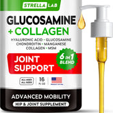 STRELLALAB Liquid Glucosamine bottle supports dog joint mobility.