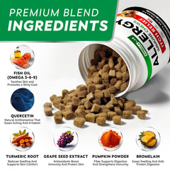 STRELLALAB skin-coat-support dog chews on display suggest healthy fur and comfort.