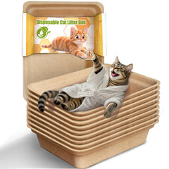 Strenthychosing disposable litter box 9-pack packaging showcases bulk eco-friendly solution for homes.