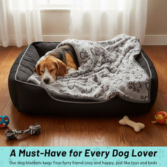 Stuffed Premium Soft Dog Blanket 43x66 inch size fits medium to large dogs.