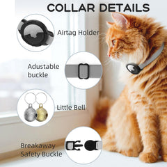 Sucegi AirTag Cat Collar stretchy 8-12.5 inch for comfortable fit