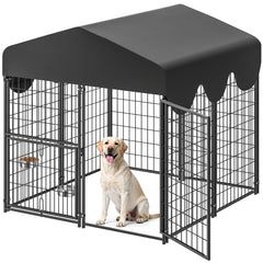 Suchown dog kennel rotating door enables secure containment with gravity-lock.